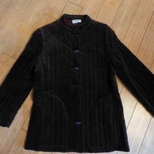 f.a.chatta quilted brown velvet channel jacket M